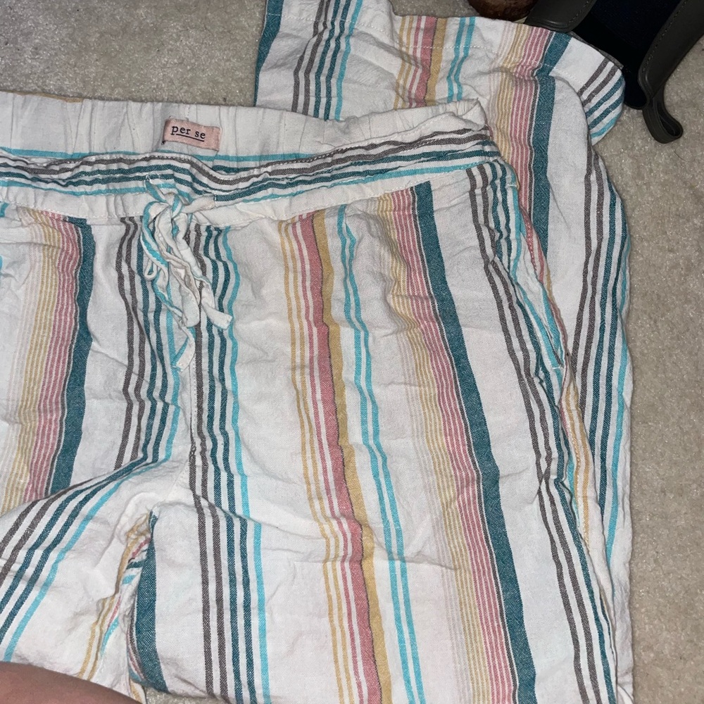 Wide leg striped pant
